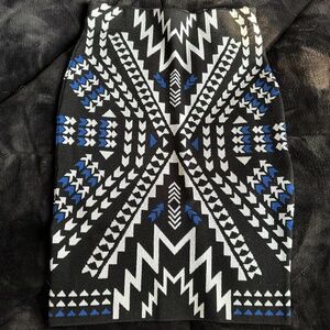 Fitted, stretchy H&M skirt- Royal blue, black, white